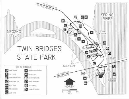 Map of Twin Bridges state park